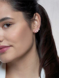 Poirier JE-100 Letter Oorbellen Zilver