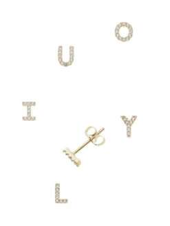 Poirier JE-100 Letter Oorbellen Goud