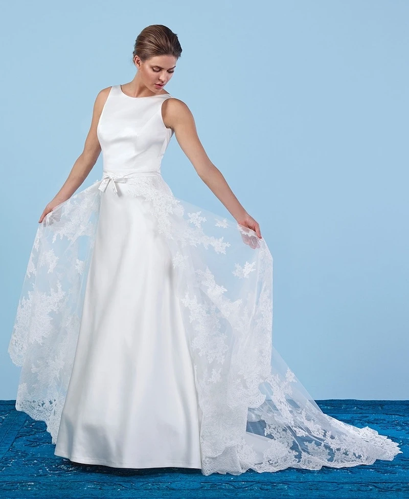 Poirier Bruidsoverrok Met Kant S301-200 - Afbeelding 2