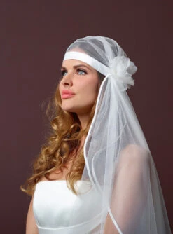 Vintage Sluier Met Bloem S101-120/1 Poirier